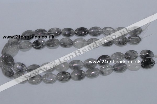 CCQ146 15.5 inches 13*18mm oval cloudy quartz beads wholesale