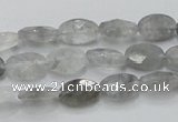 CCQ152 15.5 inches 8*12mm faceted oval cloudy quartz beads wholesale