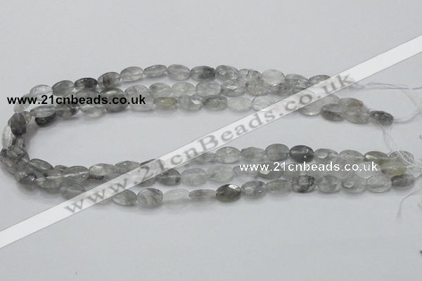 CCQ152 15.5 inches 8*12mm faceted oval cloudy quartz beads wholesale