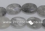 CCQ155 15.5 inches 15*20mm faceted oval cloudy quartz beads wholesale