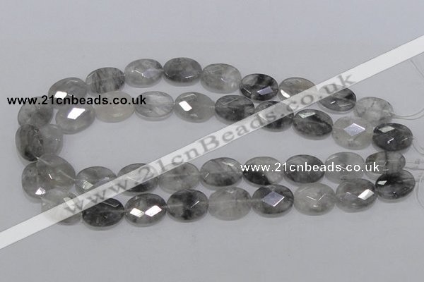 CCQ155 15.5 inches 15*20mm faceted oval cloudy quartz beads wholesale