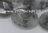 CCQ157 15.5 inches 24*30mm faceted oval cloudy quartz beads wholesale