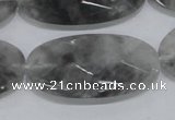 CCQ158 15.5 inches 20*40mm faceted oval cloudy quartz beads wholesale