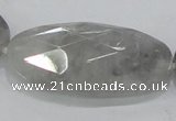 CCQ159 15.5 inches 25*50mm faceted oval cloudy quartz beads wholesale