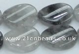 CCQ161 15.5 inches 20*25mm twisted oval cloudy quartz beads wholesale