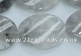 CCQ162 15.5 inches 23*30mm twisted oval cloudy quartz beads wholesale