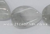 CCQ171 15.5 inches 22*30mm twisted flat teardrop cloudy quartz beads