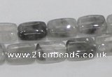 CCQ175 15.5 inches 10*14mm rectangle cloudy quartz beads wholesale