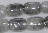 CCQ177 15.5 inches 15*20mm rectangle cloudy quartz beads wholesale