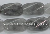 CCQ182 15.5 inches 18*25mm twisted rectangle cloudy quartz beads