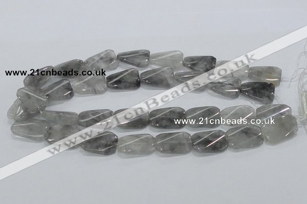 CCQ182 15.5 inches 18*25mm twisted rectangle cloudy quartz beads