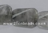 CCQ183 15.5 inches 24*30mm twisted rectangle cloudy quartz beads