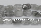 CCQ185 15.5 inches 8*12mm faceted rectangle cloudy quartz beads