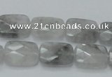 CCQ187 15.5 inches 14*18mm faceted rectangle cloudy quartz beads