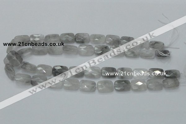 CCQ187 15.5 inches 14*18mm faceted rectangle cloudy quartz beads