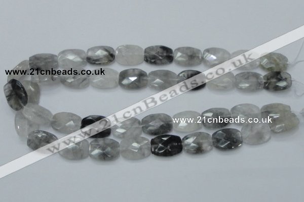 CCQ188 15.5 inches 15*20mm faceted rectangle cloudy quartz beads