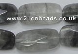 CCQ190 15.5 inches 15*30mm faceted rectangle cloudy quartz beads