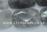 CCQ191 15.5 inches 20*30mm faceted rectangle cloudy quartz beads