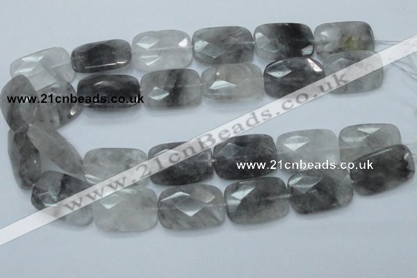 CCQ191 15.5 inches 20*30mm faceted rectangle cloudy quartz beads