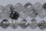 CCQ203 15.5 inches 10*10mm diamond cloudy quartz beads wholesale