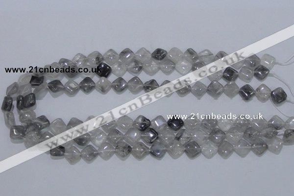 CCQ203 15.5 inches 10*10mm diamond cloudy quartz beads wholesale