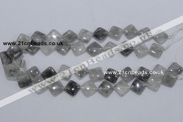 CCQ204 15.5 inches 15*15mm diamond cloudy quartz beads wholesale