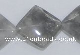 CCQ205 15.5 inches 25*25mm diamond cloudy quartz beads wholesale