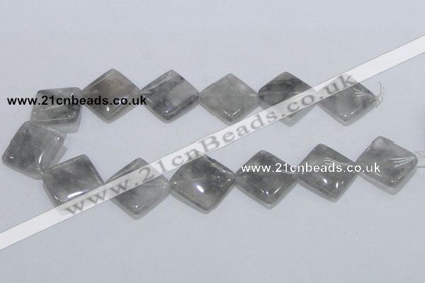 CCQ205 15.5 inches 25*25mm diamond cloudy quartz beads wholesale