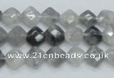 CCQ207 15.5 inches 8*8mm faceted diamond cloudy quartz beads