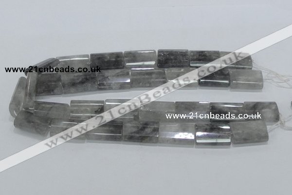 CCQ221 15.5 inches 18*25mm faceted & flat column cloudy quartz beads