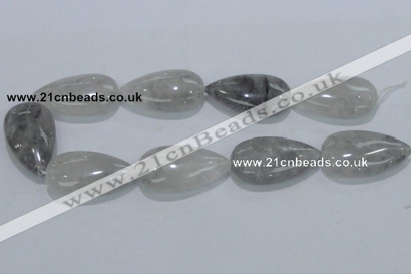 CCQ224 15.5 inches 25*45mm teardrop cloudy quartz beads wholesale