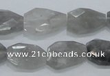 CCQ225 15.5 inches 14*20mm faceted freeform cloudy quartz beads