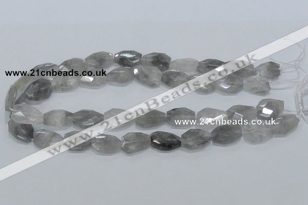 CCQ225 15.5 inches 14*20mm faceted freeform cloudy quartz beads