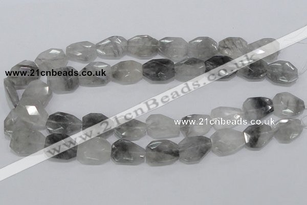 CCQ226 15.5 inches 16*22mm faceted freeform cloudy quartz beads