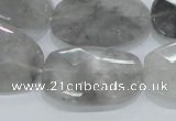 CCQ227 15.5 inches 20*30mm faceted freeform cloudy quartz beads