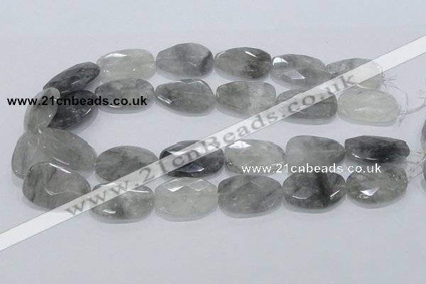 CCQ227 15.5 inches 20*30mm faceted freeform cloudy quartz beads