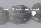 CCQ229 15.5 inches 26*32mm faceted freeform cloudy quartz beads