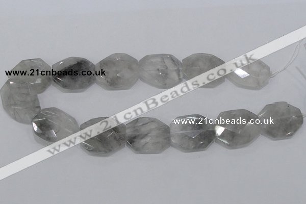 CCQ229 15.5 inches 26*32mm faceted freeform cloudy quartz beads