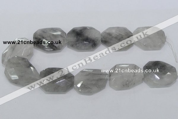 CCQ230 15.5 inches 30*40mm faceted freeform cloudy quartz beads