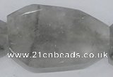 CCQ231 15.5 inches 30*50mm faceted freeform cloudy quartz beads