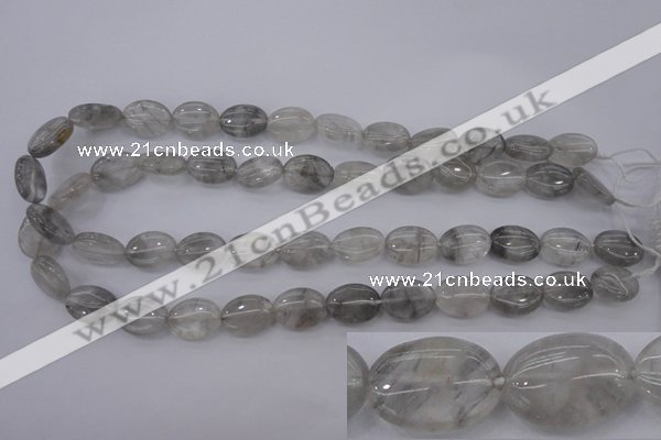 CCQ244 15.5 inches 12*16mm oval cloudy quartz beads wholesale