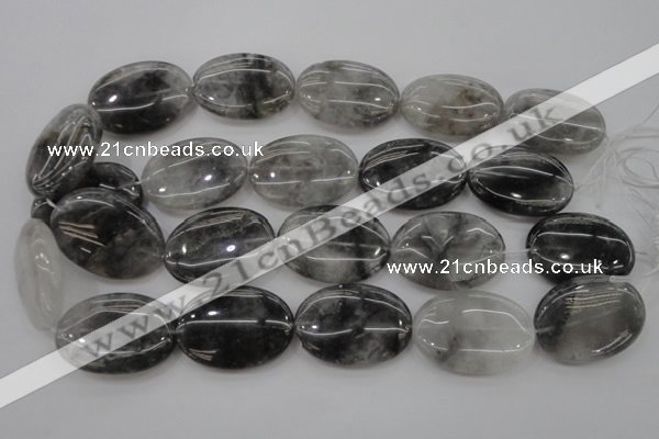 CCQ245 15.5 inches 25*35mm oval cloudy quartz beads wholesale