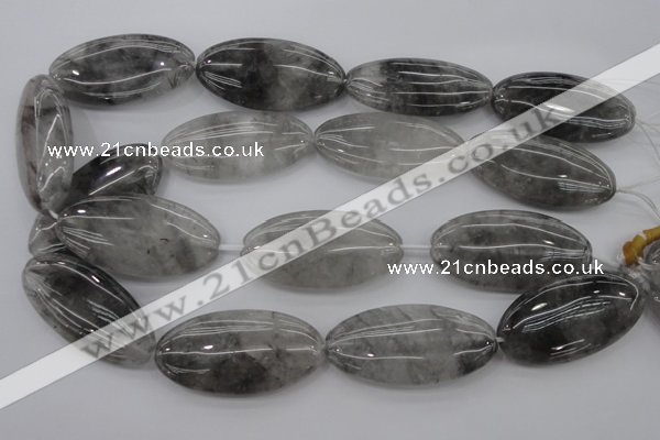 CCQ246 15.5 inches 25*50mm oval cloudy quartz beads wholesale