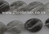 CCQ250 15.5 inches 15*20mm twisted oval cloudy quartz beads wholesale