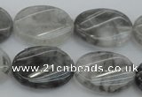 CCQ251 15.5 inches 18*25mm twisted oval cloudy quartz beads wholesale