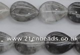 CCQ254 15.5 inches 15*20mm flat teardrop cloudy quartz beads