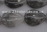 CCQ255 15.5 inches 18*25mm flat teardrop cloudy quartz beads