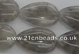 CCQ256 15.5 inches 20*30mm flat teardrop cloudy quartz beads