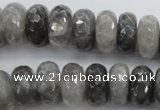 CCQ285 15.5 inches 8*16mm faceted rondelle cloudy quartz beads