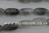 CCQ291 15.5 inches 8*16mm faceted rice cloudy quartz beads